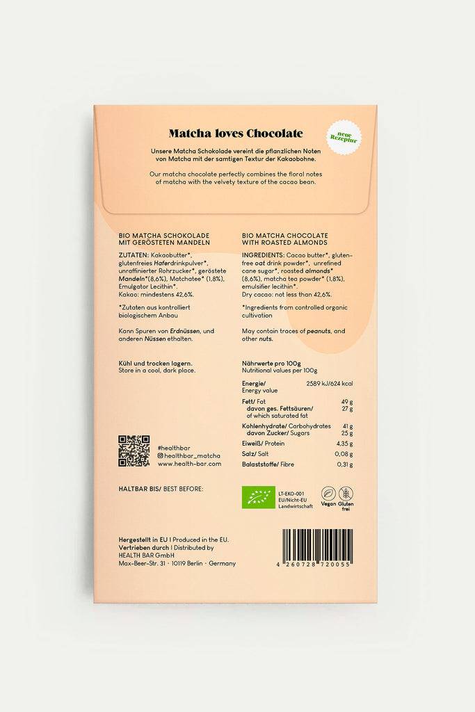 JUKSEREI HEALTH BAR · ORGANIC MATCHA CHOCOLATE ROASTED ALMONDS Schlussverkauf