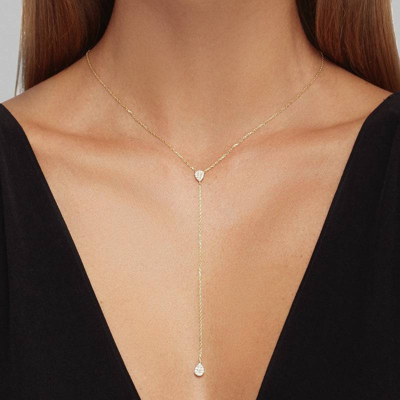 Mosuo Jewellery Teardrop Lariat Halskette - Vermeil Fabrikverkauf