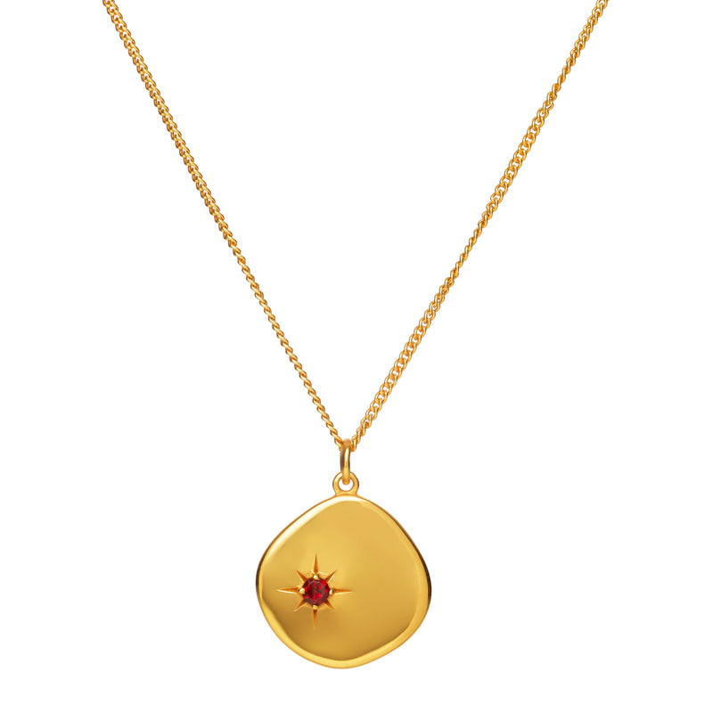 Mosuo Jewellery Geburtsstein Halskette Januar - Vermeil & Granat Blitzverkäufe
