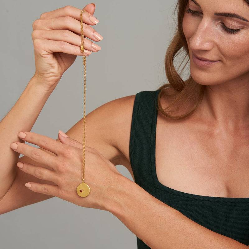 Mosuo Jewellery Geburtsstein Halskette Januar - Vermeil & Granat Blitzverkäufe