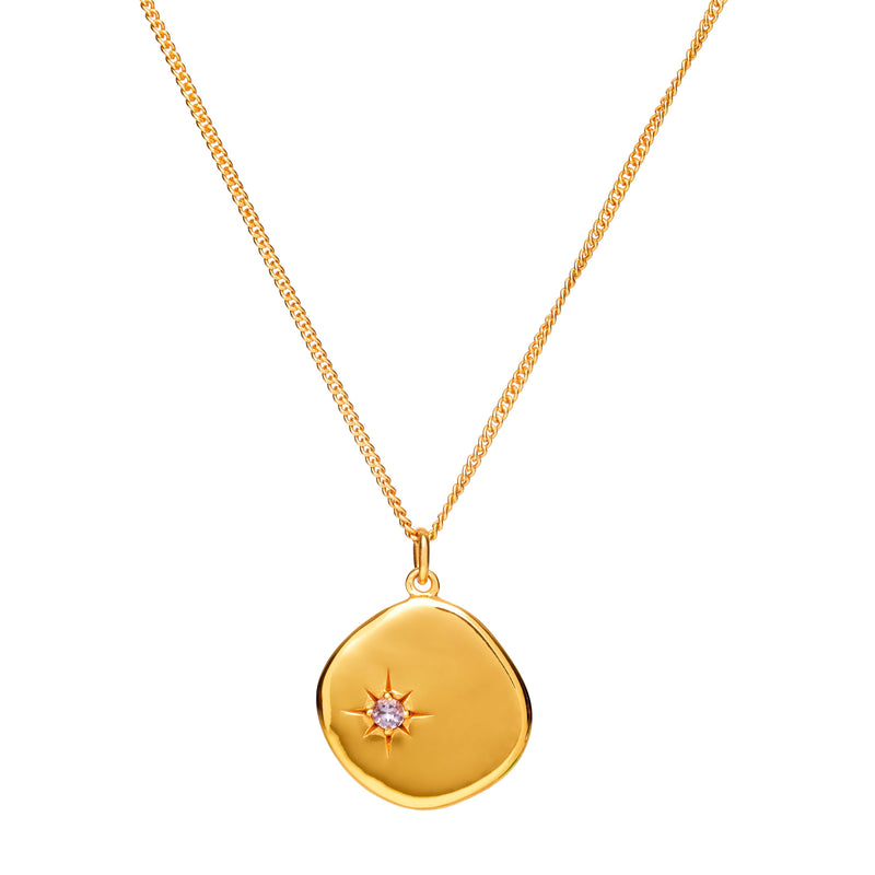 Mosuo Jewellery Geburtsstein Halskette Februar - Vermeil & Amethyst Online