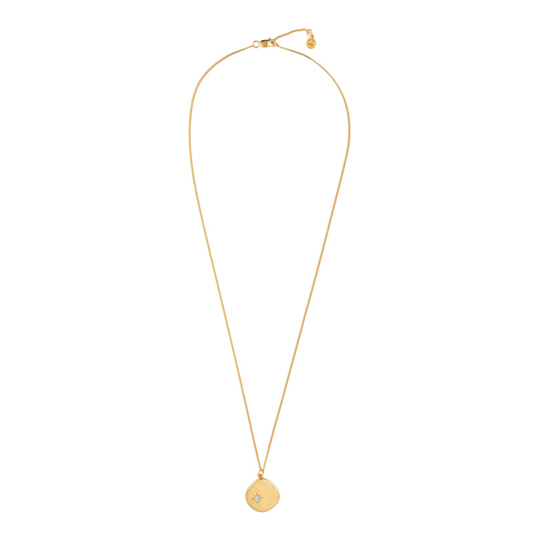 Mosuo Jewellery Geburtsstein Halskette März - Vermeil & Aquamarin Outlet