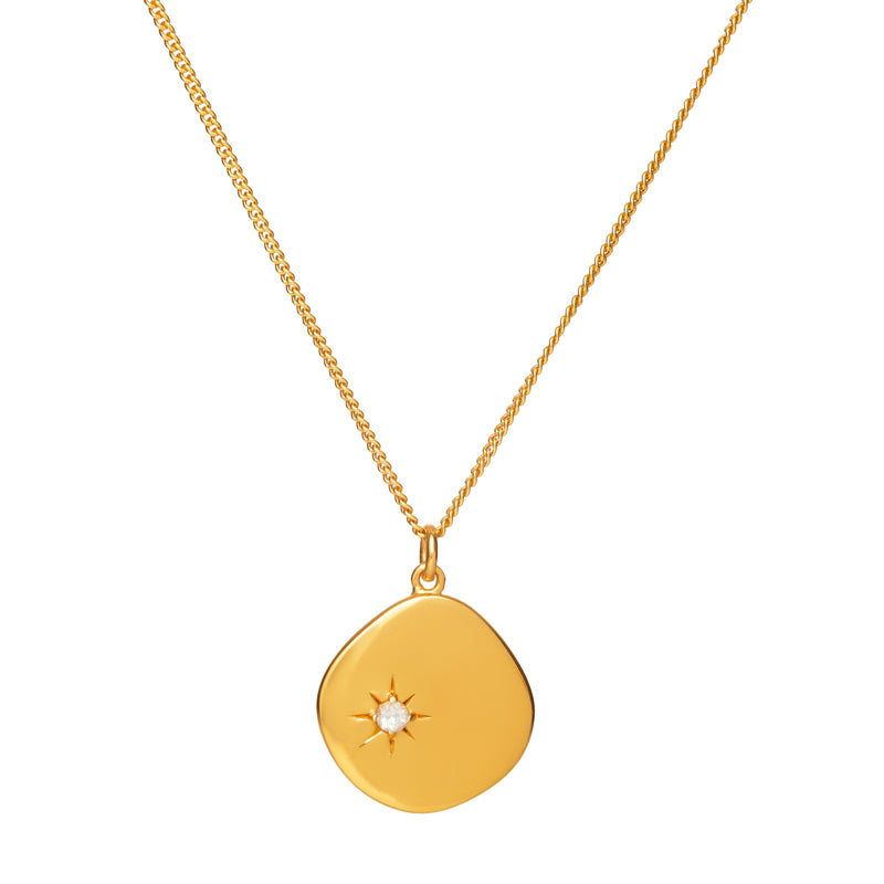 Mosuo Jewellery Geburtsstein Halskette April - Vermeil & Topas Auslauf