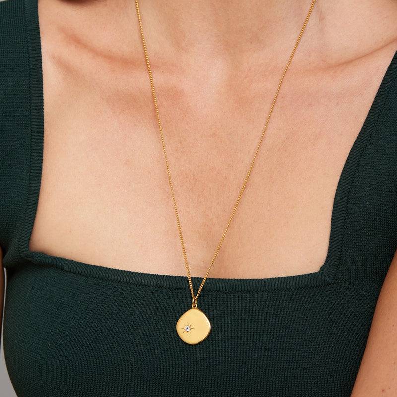 Mosuo Jewellery Geburtsstein Halskette April - Vermeil & Topas Auslauf