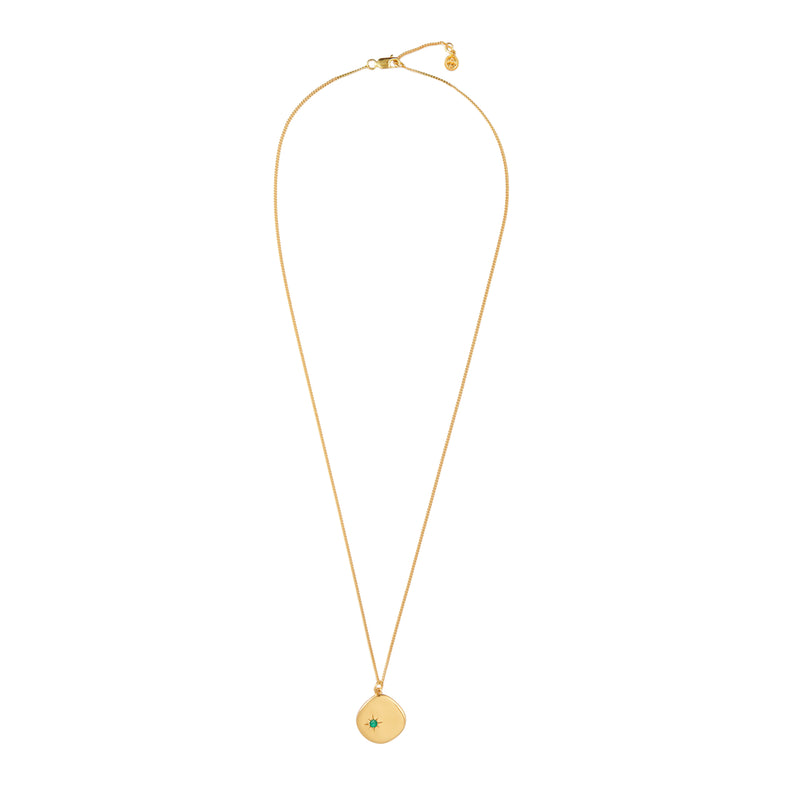 Mosuo Jewellery Geburtsstein Halskette Mai - Vermeil & Grüner Onyx Verkauf