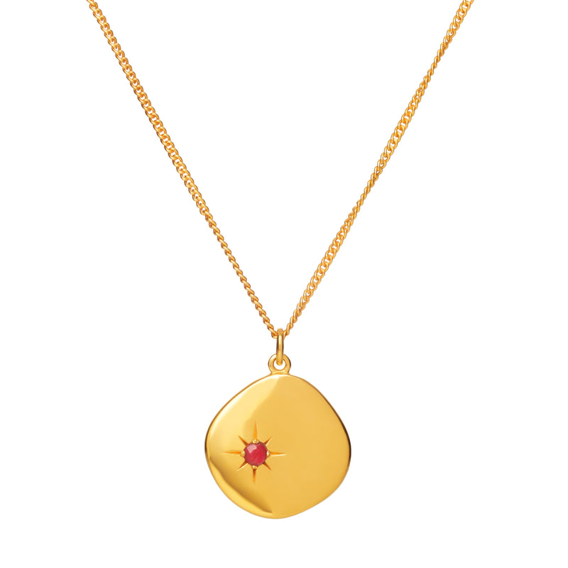 Mosuo Jewellery Geburtsstein Halskette Juli - Vermeil & Rubin Hotsell