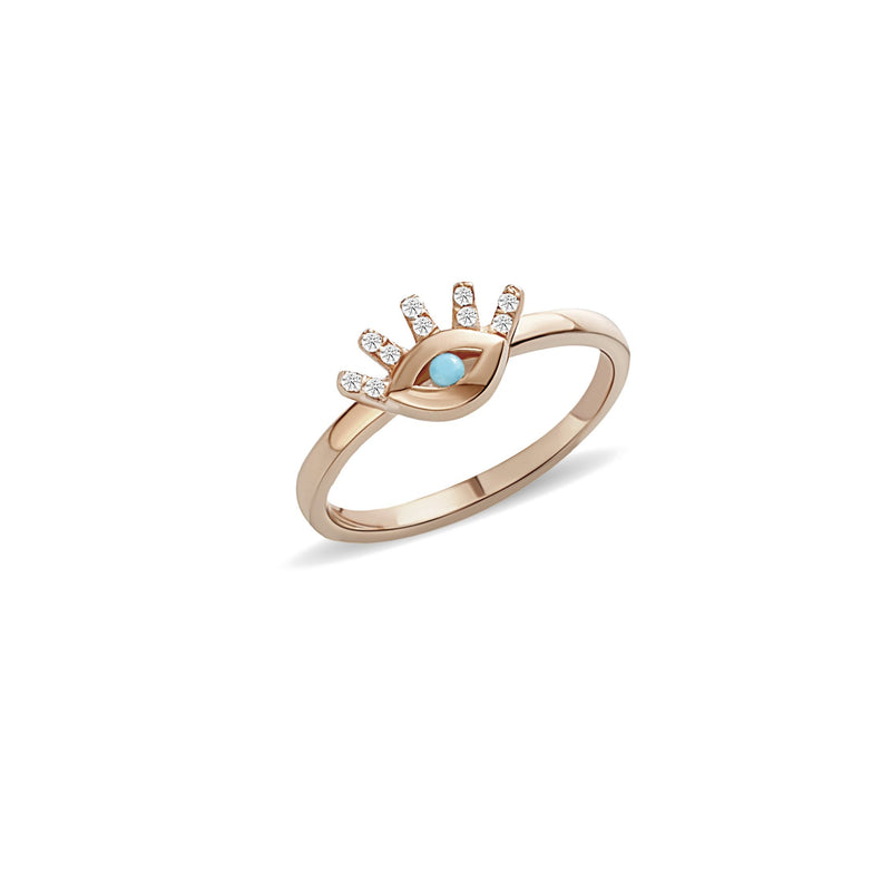 Mosuo Jewellery Türkis Diamant Evil Eye Ring Hotsell