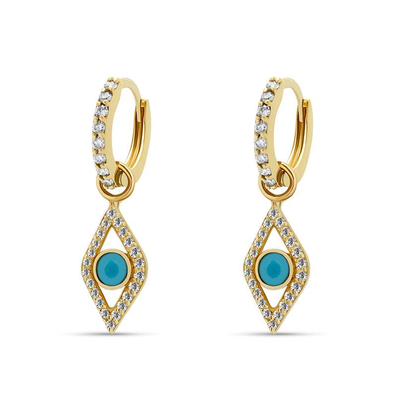 Mosuo Jewellery Mini Diamant Creole mit Nazar Auge