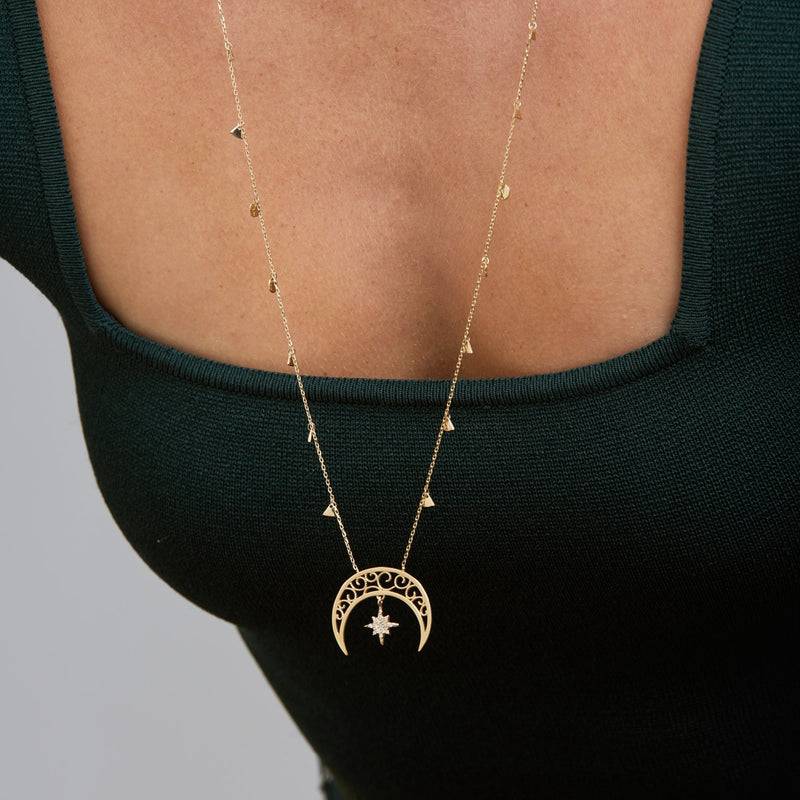 Mosuo Jewellery Diamant Mond & Stern Halskette Hotsell