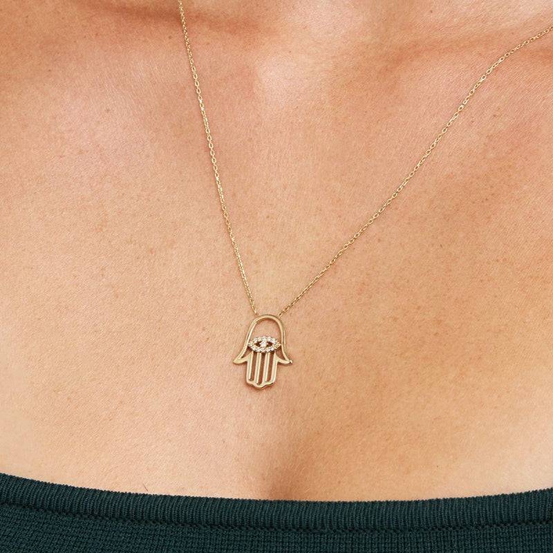 Mosuo Jewellery Hamsa Diamant Halskette Schlussverkauf
