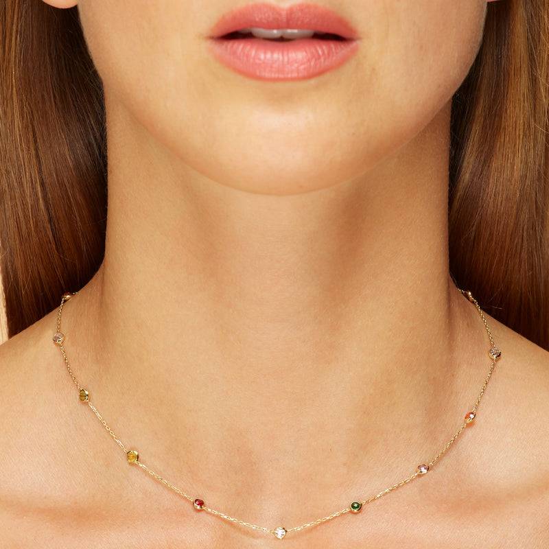 Mosuo Jewellery Regenbogen Halskette mit Steinen Verkauf