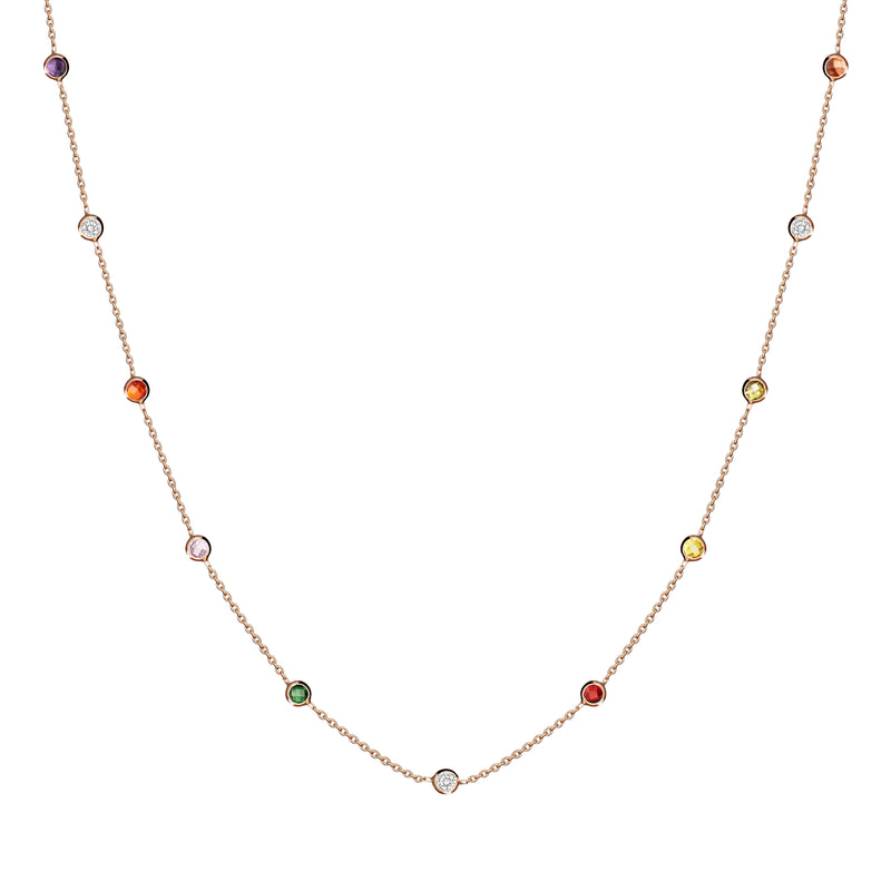 Mosuo Jewellery Regenbogen Halskette mit Steinen Verkauf