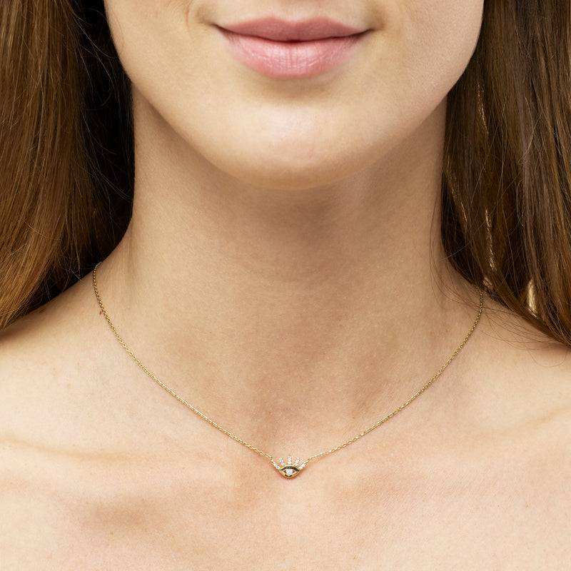Mosuo Jewellery Evil Eye Diamant Halskette im Angebot