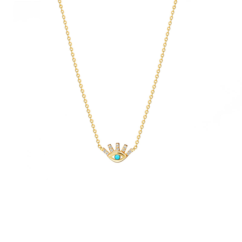 Mosuo Jewellery Evil Eye Diamant Türkis Halskette Günstiger Verkauf