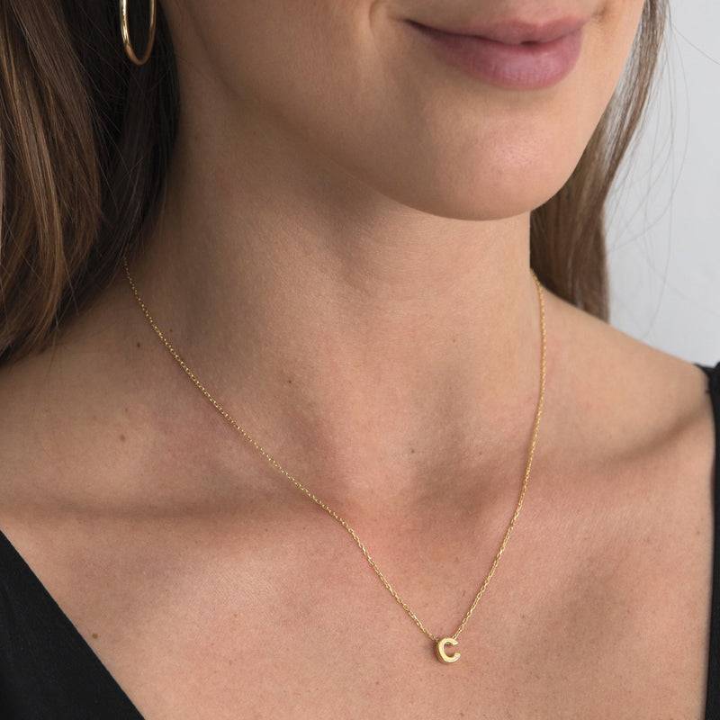 Mosuo Jewellery Diamant Buchstaben Halskette “C” - Vermeil Outlet