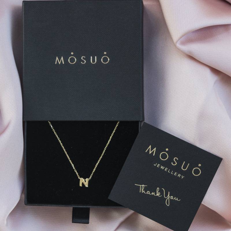 Mosuo Jewellery Diamant Buchstaben Halskette “N” - Vermeil Online