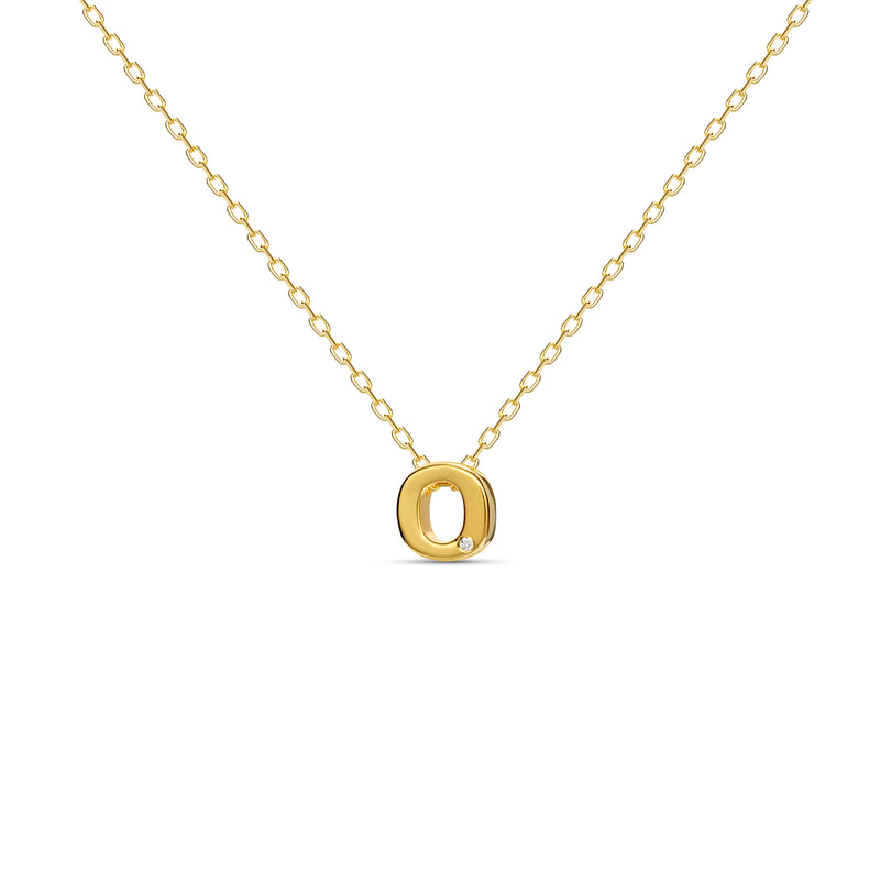 Mosuo Jewellery Diamant Buchstaben Halskette “O” - Vermeil Outlet