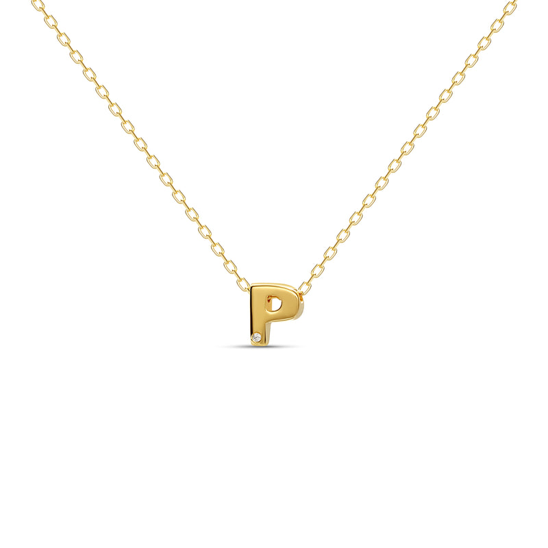 Mosuo Jewellery Diamant Buchstaben Halskette “P” - Vermeil Auslauf