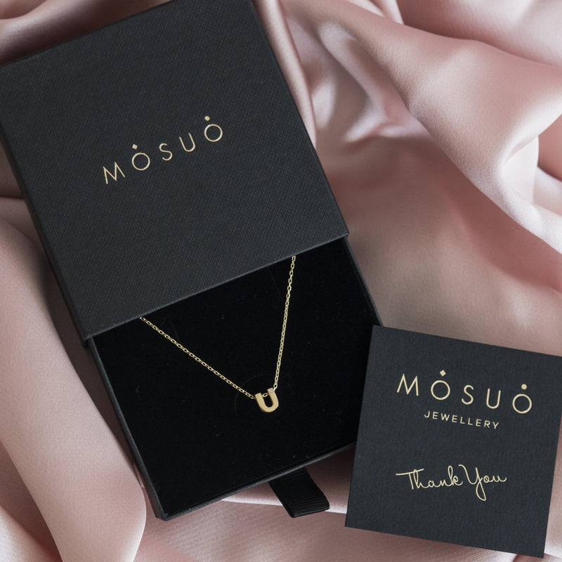 Mosuo Jewellery Diamant Buchstaben Halskette “U”- Vermeil Schlussverkauf