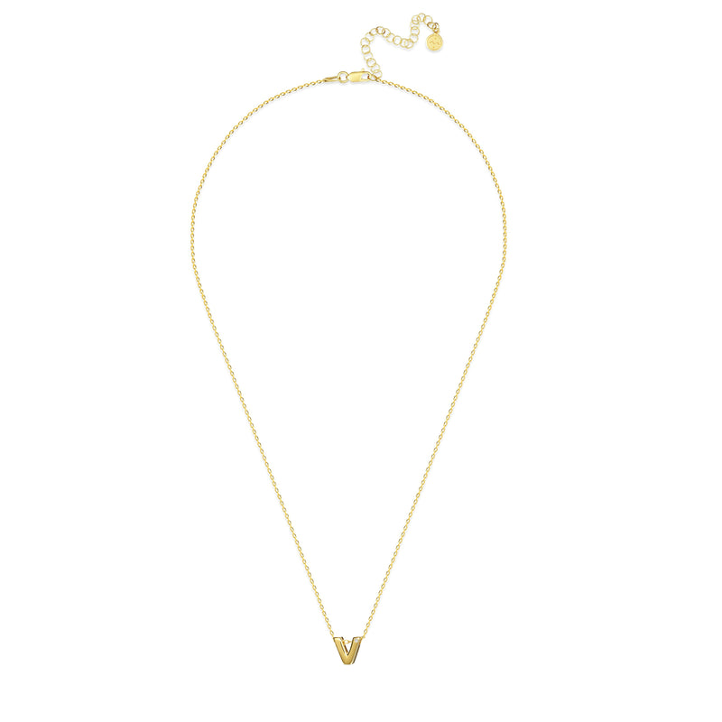 Mosuo Jewellery Diamant Buchstaben Halskette “V”- Vermeil Günstiger Verkauf