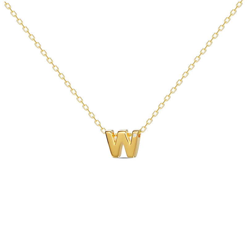 Mosuo Jewellery Diamant Buchstaben Halskette “W”- Vermeil Hotsell