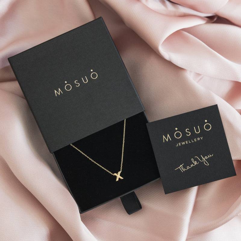 Mosuo Jewellery Diamant Buchstaben Halskette “X”- Vermeil im Angebot