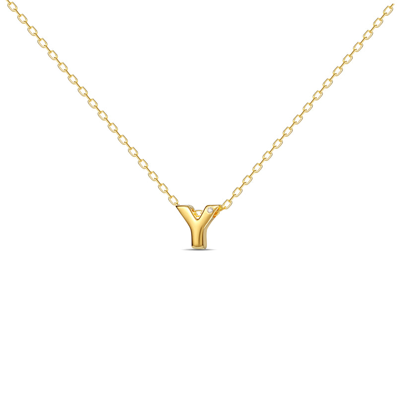 Mosuo Jewellery Diamant Buchstaben Halskette “Y”- Vermeil Schlussverkauf