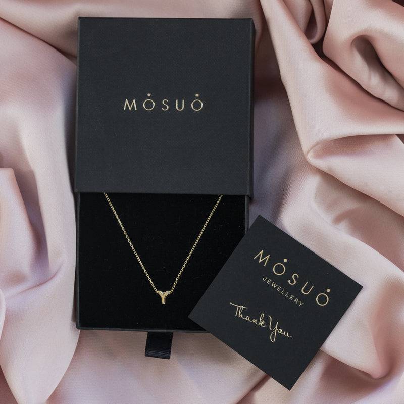 Mosuo Jewellery Diamant Buchstaben Halskette “Y”- Vermeil Schlussverkauf
