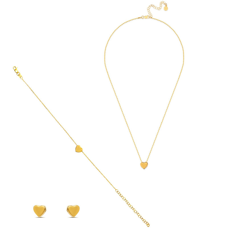 Mosuo Jewellery Herz Gold Schmuck Set - Vermeil Fabrikverkauf