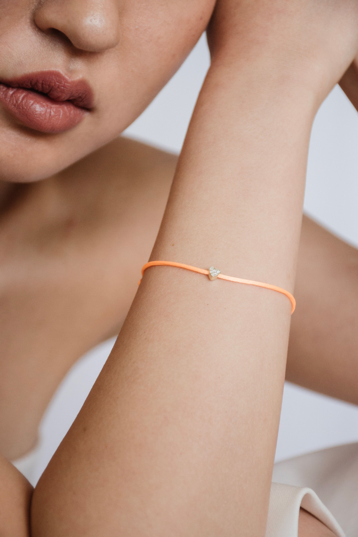 Nina Kastens Diamond Heart Bracelet Orange Outlet