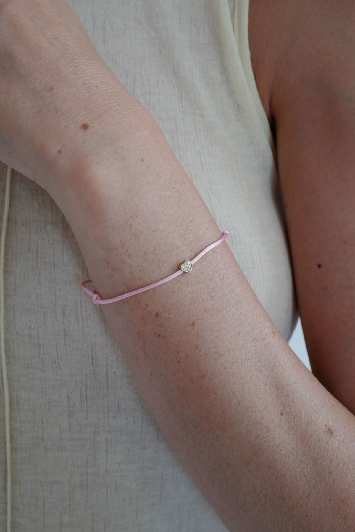 Nina Kastens Diamond Heart Bracelet Pink Verkauf