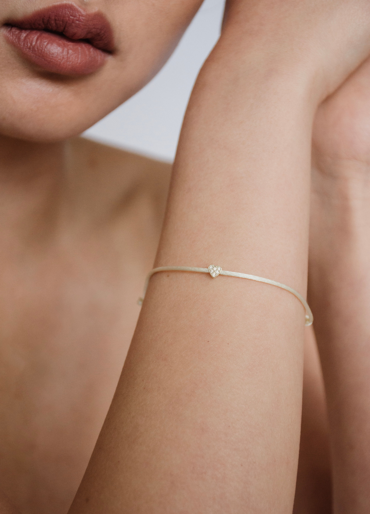 Nina Kastens Diamond Heart Bracelet White Hotsell