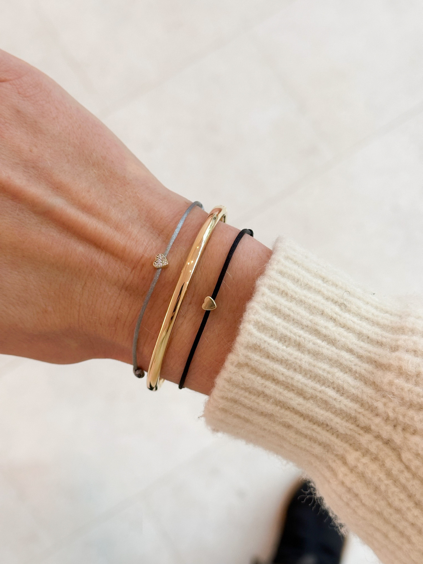 Nina Kastens Diamond Heart Bracelet Grey Fabrikverkauf