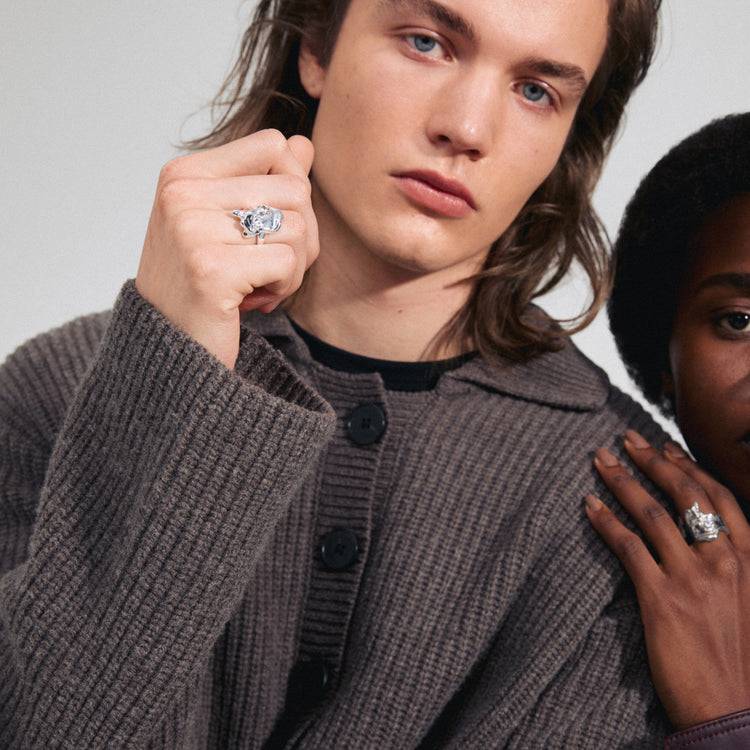 Pilgrim GIA recycelter Kristall Ring versilbert Fabrikverkauf