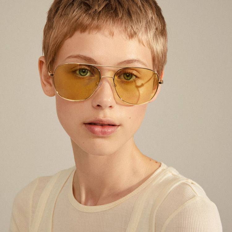 Pilgrim DALLAS Sonnenbrille Gelb/Gold Blitzverkäufe