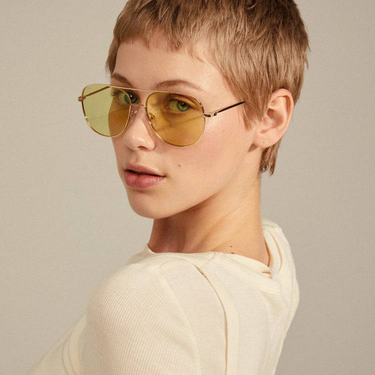 Pilgrim DALLAS Sonnenbrille Gelb/Gold Blitzverkäufe