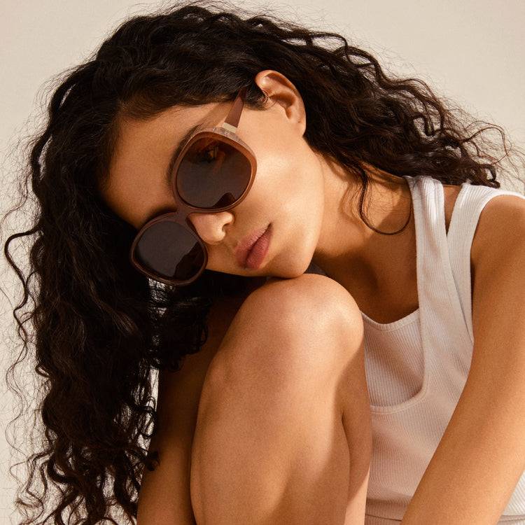 Pilgrim PARKER Retro-Oversized-Sonnenbrille, Hellbraun Outlet