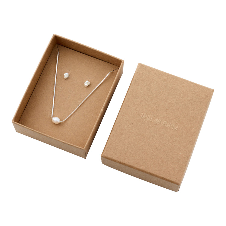 Pilgrim ALAYAH Geschenkset, Halskette & Ohrstecker, versilbert Günstiger Verkauf