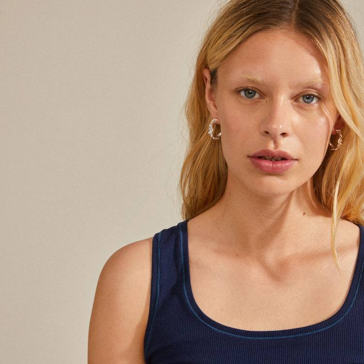 Pilgrim SUN recycelte, gedrehte Hoops versilbert Verkauf