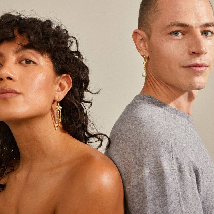 Pilgrim MOON recycelte Ohrringe vergoldet Fabrik Onlineshop