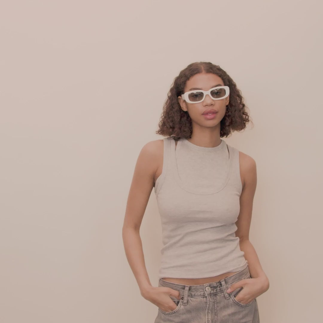 Pilgrim YANSEL Recycelte Sonnenbrille Weiß Outlet
