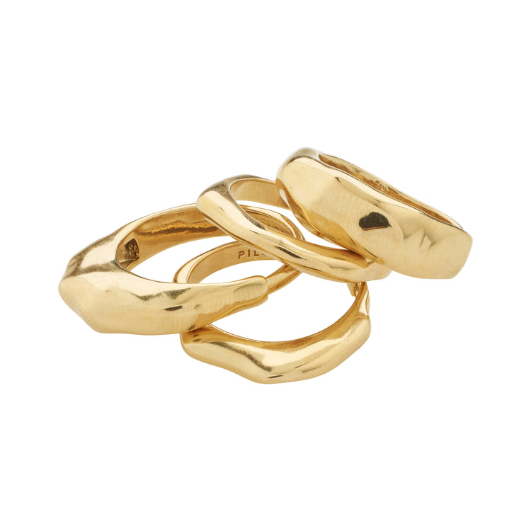 Pilgrim ASHER recycelte Ringe 4-in-1-Set vergoldet Meist gekauft