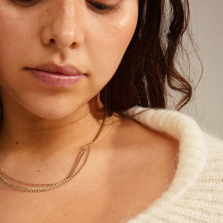 Pilgrim BLINK Kristallkette vergoldet im Angebot