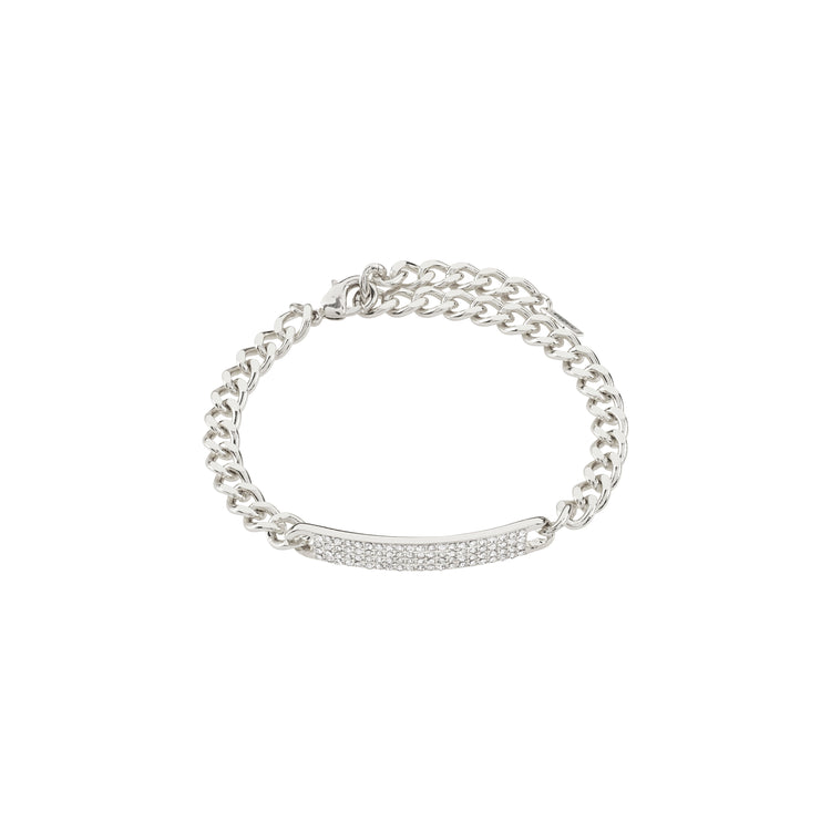 Pilgrim HEAT recyceltes Kristall-Panzerkettenarmband versilbert