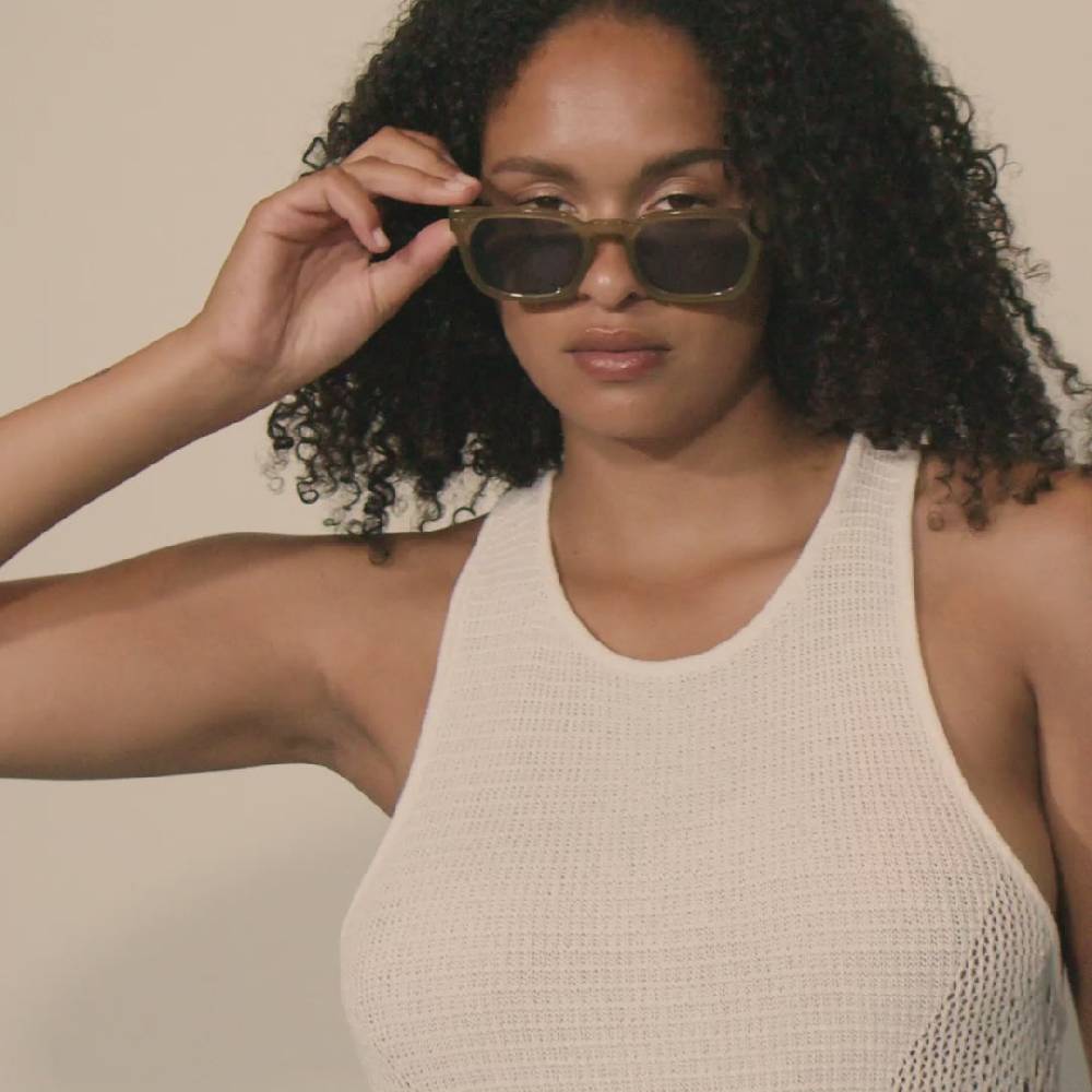 Pilgrim ELETTRA ikonische Retro-Sonnenbrille kristallgrün Schlussverkauf