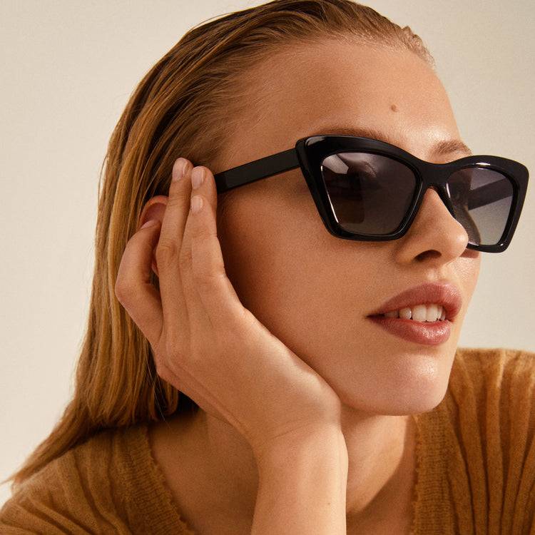 Pilgrim DAKOTA eckige Cat-Eye-Sonnenbrille schwarz Angebote