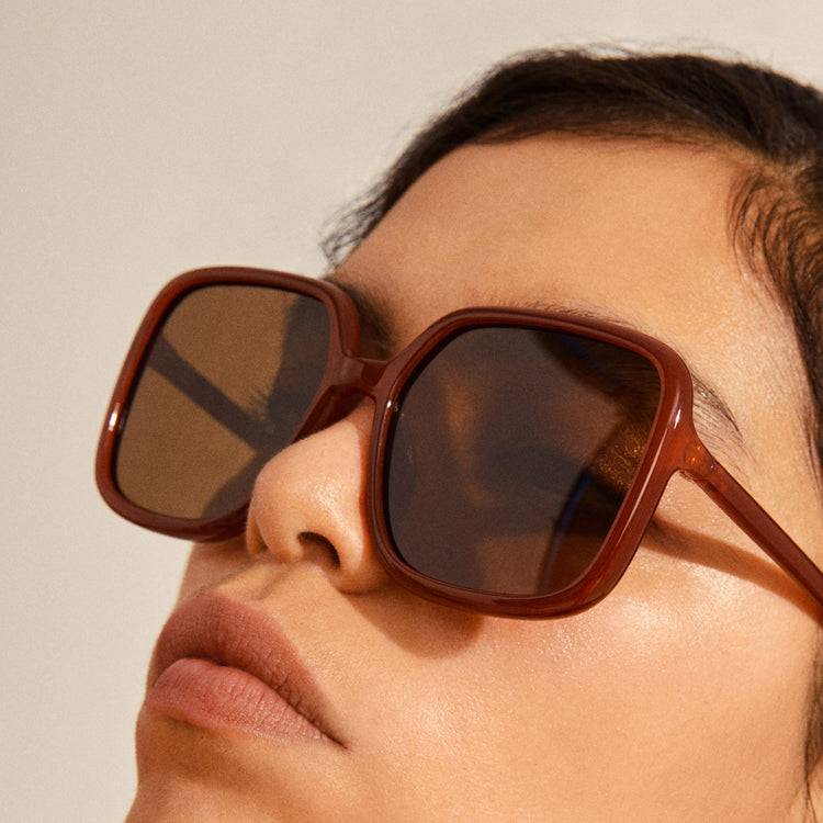 Pilgrim MILAN oversized Retro-Sonnenbrille braun Günstiger Verkauf