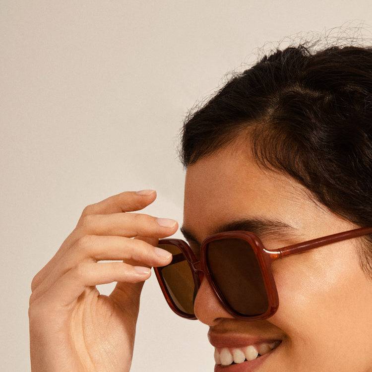 Pilgrim MILAN oversized Retro-Sonnenbrille braun Günstiger Verkauf