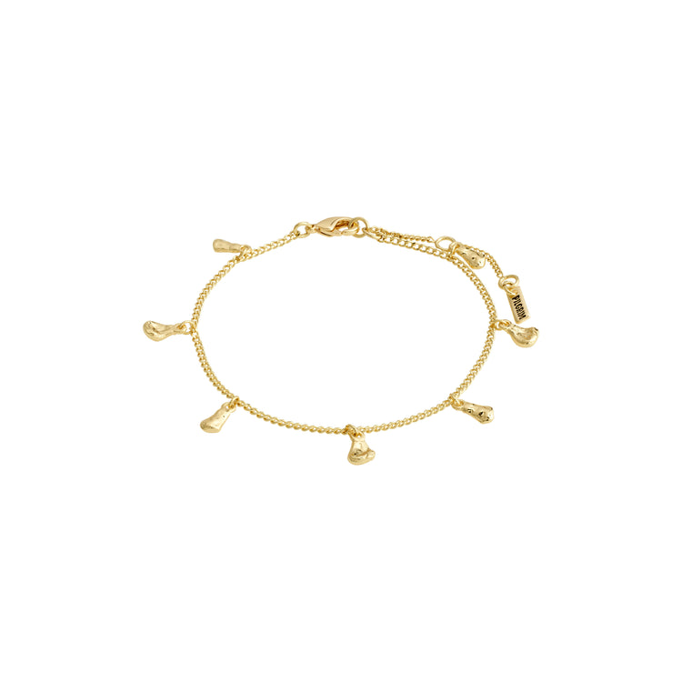 Pilgrim QUINN recyceltes Kristall-Armband mit Charm, vergoldet
