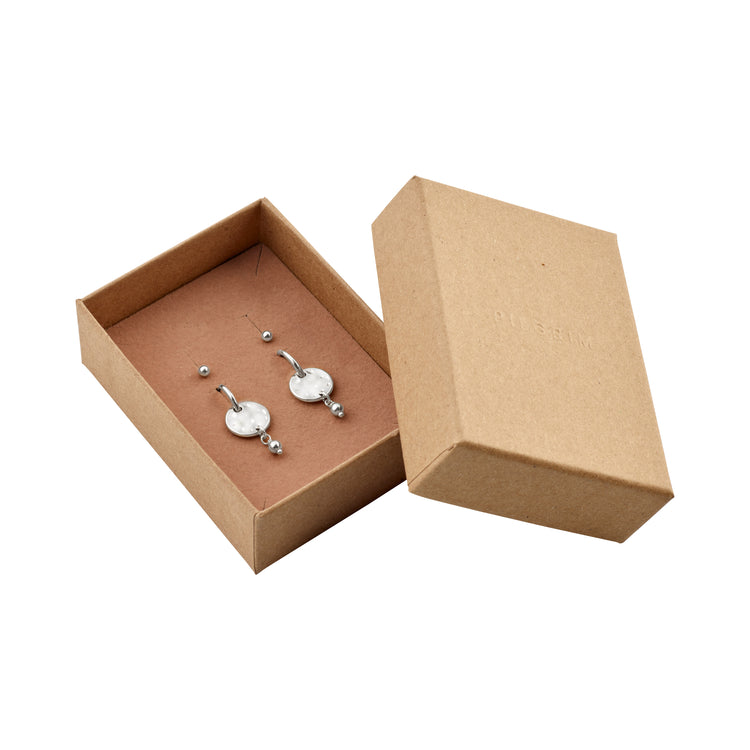Pilgrim MSF Geschenkset, Münz-Hoops & Ohrstecker, versilbert